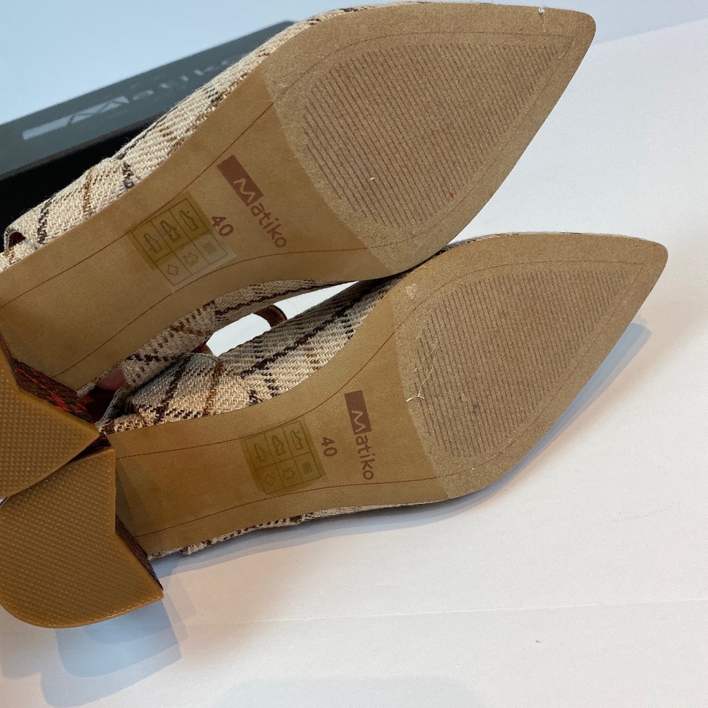 Anthropologie Mary Jane Plaid Snakeskin Slingbacks - Picture 6 of 8